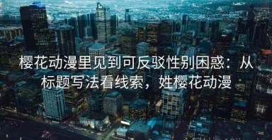 樱花动漫里见到可反驳性别困惑：从标题写法看线索，姓樱花动漫