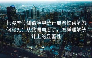 韩漫屋传播语境里统计显著性误解为何常见：从数据角度讲，怎样理解统计上的显著性