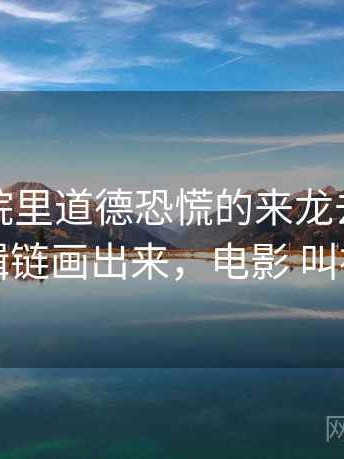 神马影院里道德恐慌的来龙去脉：把逻辑链画出来，电影 叫神马