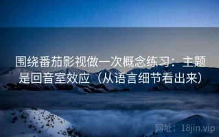 围绕番茄影视做一次概念练习：主题是回音室效应（从语言细节看出来）