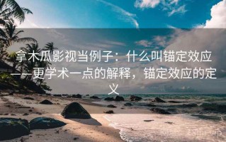 拿木瓜影视当例子：什么叫锚定效应——更学术一点的解释，锚定效应的定义