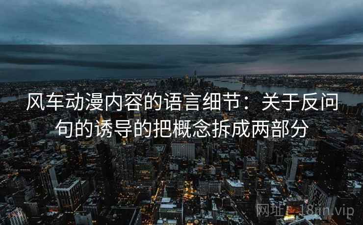 风车动漫内容的语言细节:关于反问句的诱导的把概念拆成两部分 风车动漫内容的语言细节:关于反问句的诱导的把概念拆成两部分